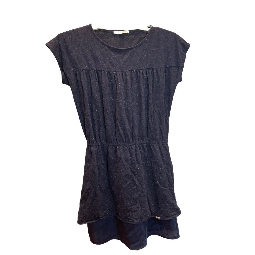 Liu Jo Navy with Glitter Cap Sleeve Dress Sz 12
